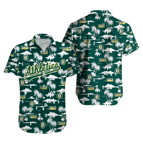 Oakland Athletics GreenAnd Gold Island Aloha Hawaiian Shirt for Men And Women