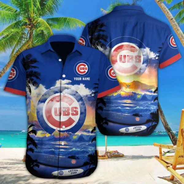 Personalized Chicago Cubs Ocean Breeze Aloha Hawaiian Shirt for Men And Women