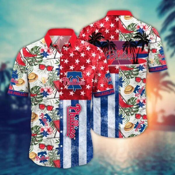 Philadelphia Phillies Stars and Stripes Celebration Aloha Hawaiian Shirt for Men And Women