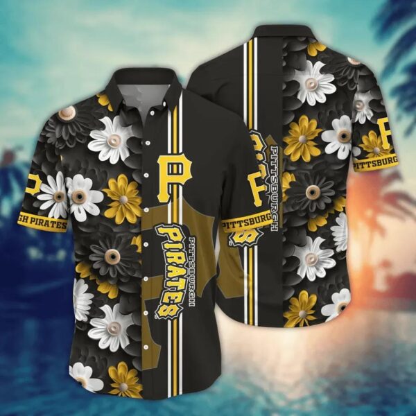 Pittsburgh Pirates Daisy Stripe Aloha Hawaiian Shirt for Men And Women