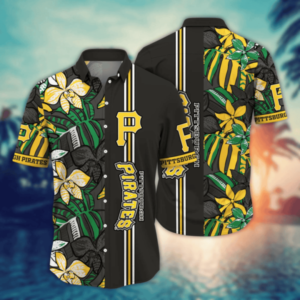 Pittsburgh Pirates Tropical Jungle Stripe Aloha Hawaiian Shirt for Men And Women