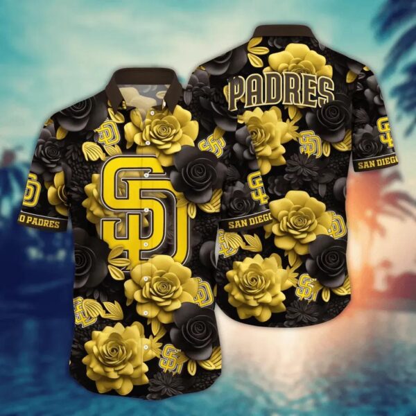 San Diego Padres Golden Rose Aloha Hawaiian Shirt for Men And Women