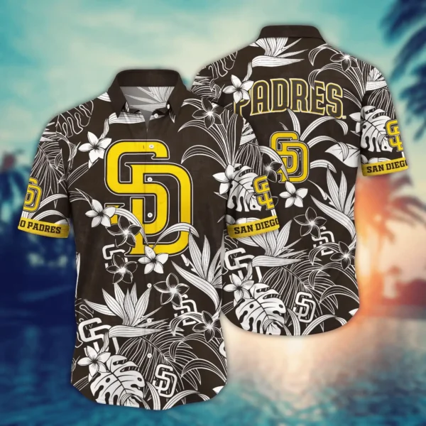 San Diego Padres Monochrome Oasis Aloha Hawaiian Shirt for Men And Women