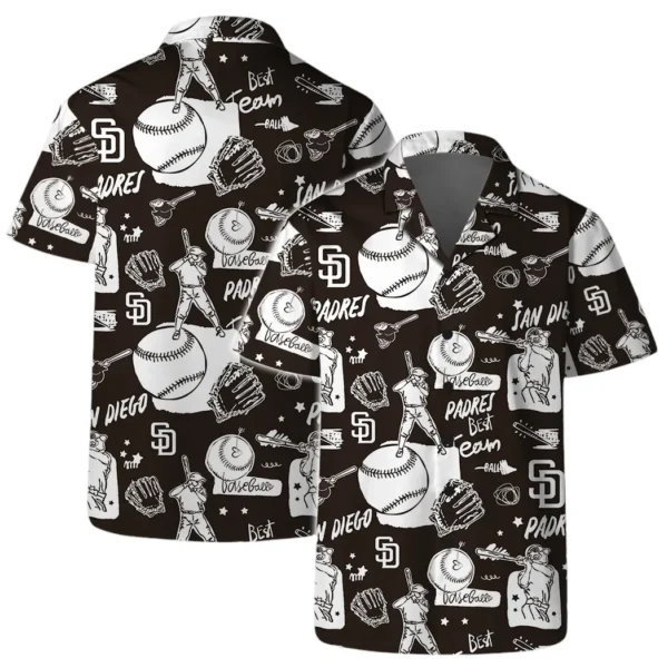 San Diego Padres Sketch Play Aloha Hawaiian Shirt for Men And Women