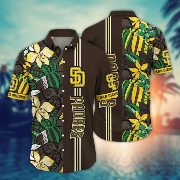 San Diego Padres Tropical Stripe Aloha Hawaiian Shirt for Men And Women