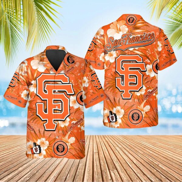 San Francisco Giants Bold Logo Hibiscus Aloha Hawaiian Shirt for Men And Women