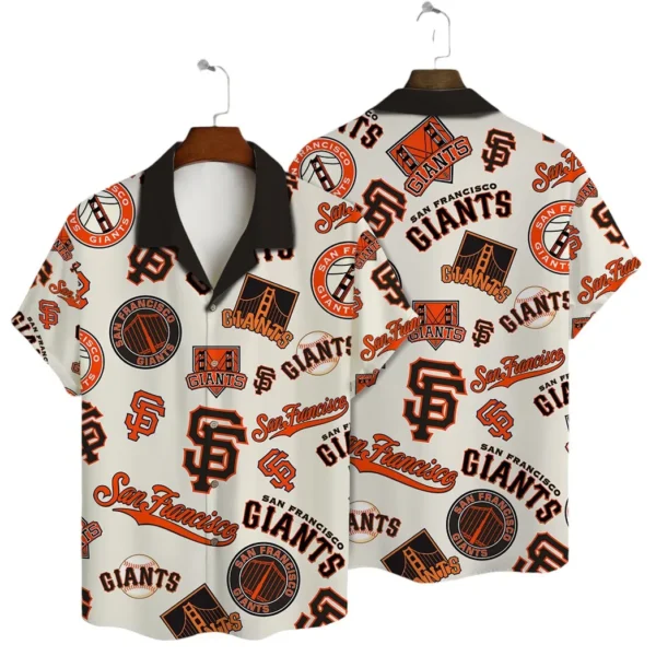 San Francisco Giants Icon Collage Aloha Hawaiian Shirt for Men And Women