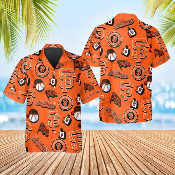 San Francisco Giants Iconic Logo Collage Aloha Hawaiian Shirt for Men And Women
