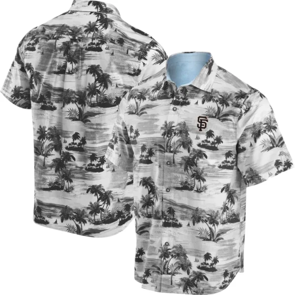 San Francisco Giants Monochrome Palm Aloha Hawaiian Shirt for Men And Women