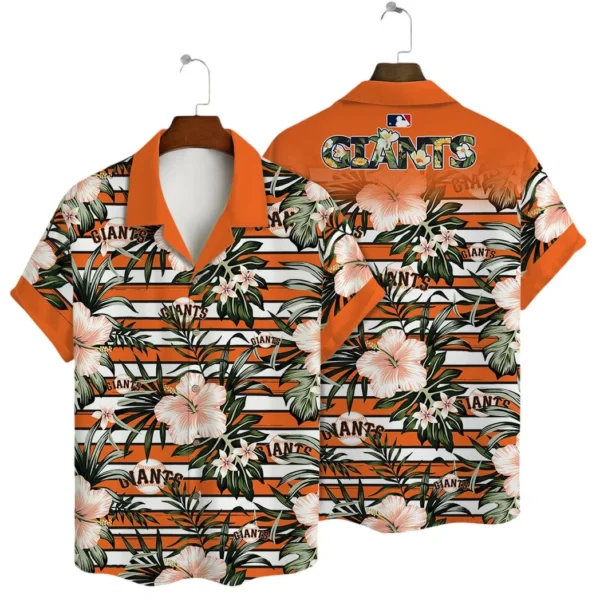 San Francisco Giants Tropical Stripe Aloha Hawaiian Shirt for Men And Women