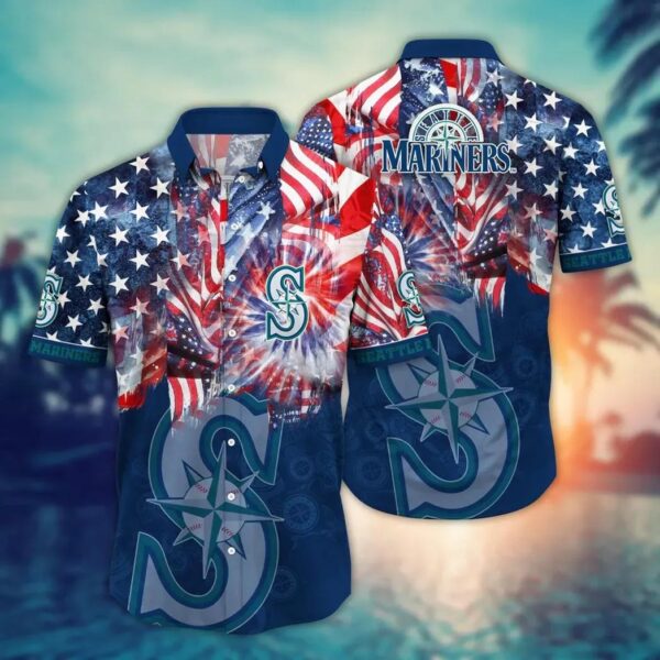 Seattle Mariners Sunset Wave Aloha Hawaiian Shirt for Men And Women