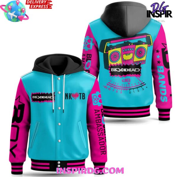 New Kids On The Block Blockhead Hooded Varsity Jacket - Image 2
