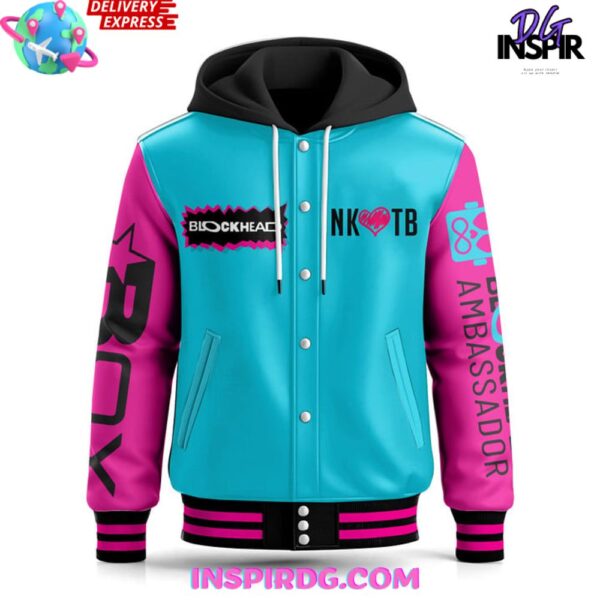 New Kids On The Block Blockhead Hooded Varsity Jacket - Image 3