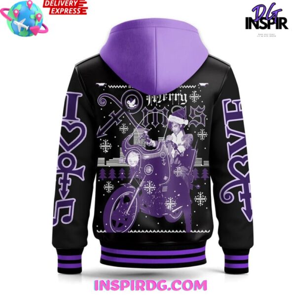 Prince Merry Xmas Special Hooded Varsity Jacket - Image 4