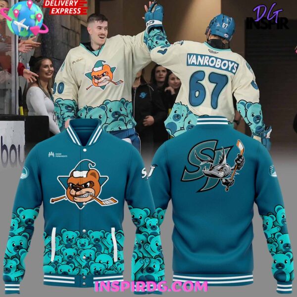 San Jose Barracuda Teddy Bear Special Blue Jacket
