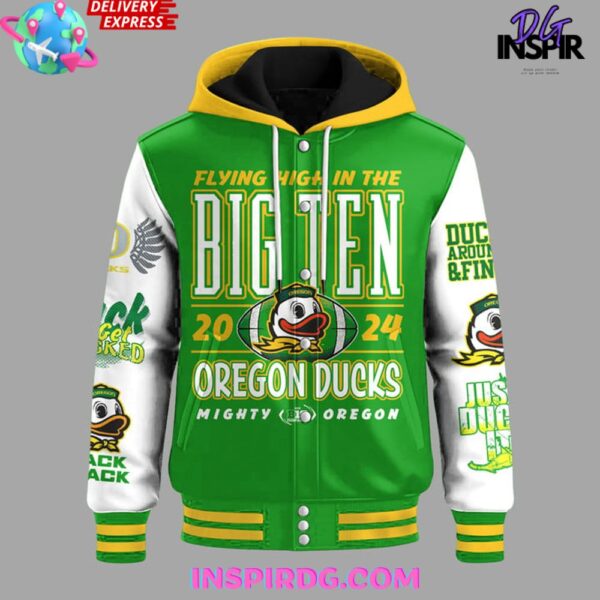 Oregon Ducks Big Ten Champions 2024 Hooded Varsity Jacket - Image 2