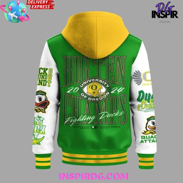 Oregon Ducks Big Ten Champions 2024 Hooded Varsity Jacket - Image 3