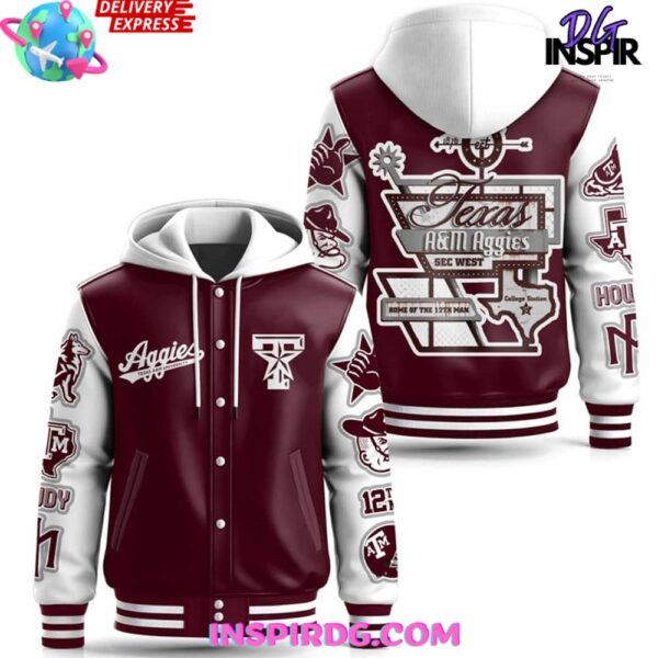 Texas A&M Aggies Limited Edition Hooded Varsity Jacket - Image 2