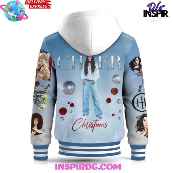 Cher Christmas Holiday Special Hooded Varsity Jacket - Image 4