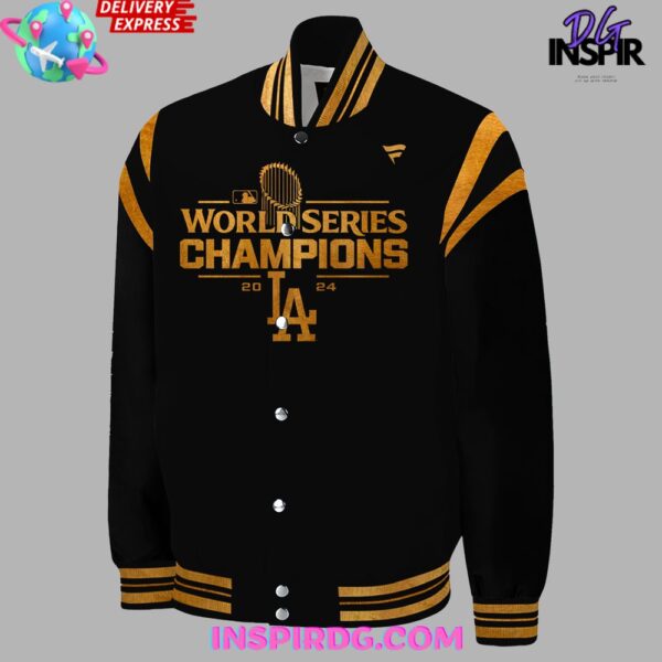 Los Angeles Dodgers World Series Champions 2024 Black Baseball Jacket - Image 2