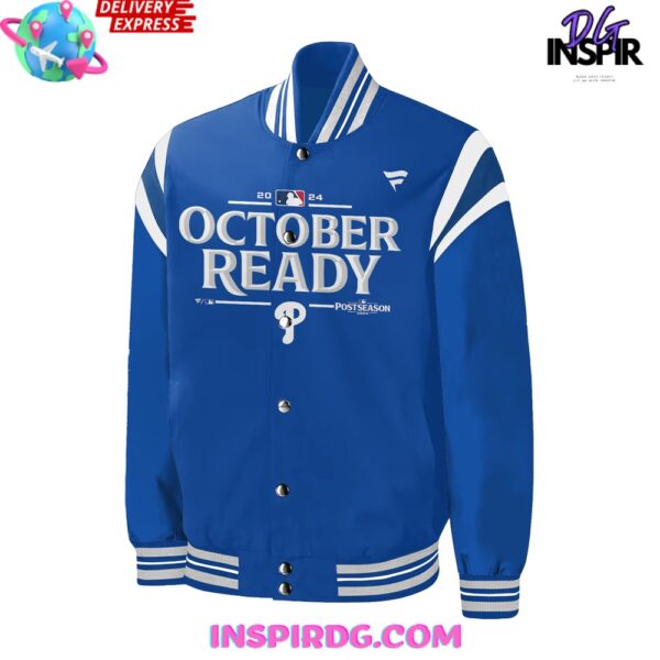 Philadelphia Phillies October Ready Postseason 2024 Blue Baseball Jacket - Image 2