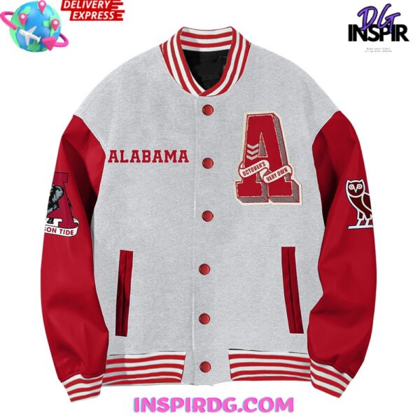 OVO x NCAA Alabama Crimson Varsity Jacket - Image 2