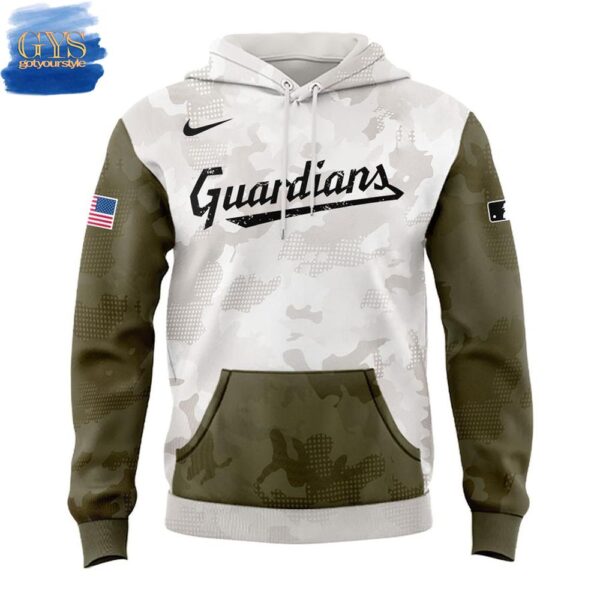 Cleveland Guardians Armed Forces Limited Edition Hoodie And Hat - Image 2