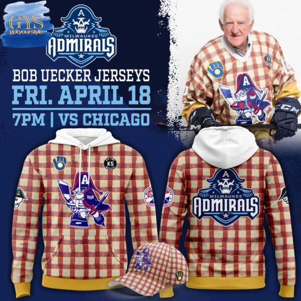 Bob Uecker Brewers x Admirals Limited Edition Hoodie T-shirt