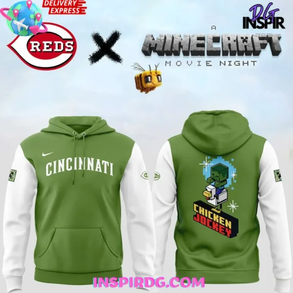 Cincinnati Reds x Minecraft Chicken Jockey Movie Night Hoodie T-shirt