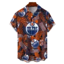Edmonton Oilers NHL Hawaiian Tropical Leaves Shirt