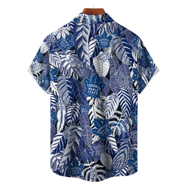 Toronto Maple Leafs NHL Hawaiian Tropical Leaves Shirt - Image 2