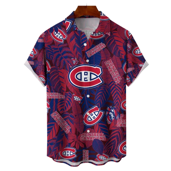 Montreal Canadiens NHL Hawaiian Tropical Leaves Shirt