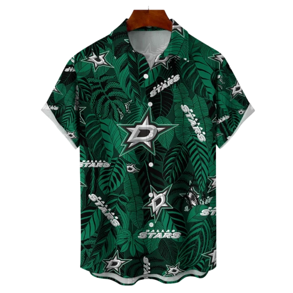 Dallas Stars NHL Hawaiian Tropical Leaves Shirt