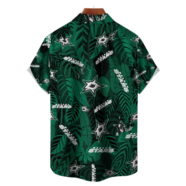 Dallas Stars NHL Hawaiian Tropical Leaves Shirt - Image 2