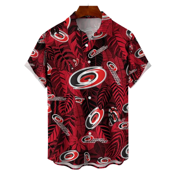 Carolina Hurricanes NHL Hawaiian Tropical Leaves Shirt