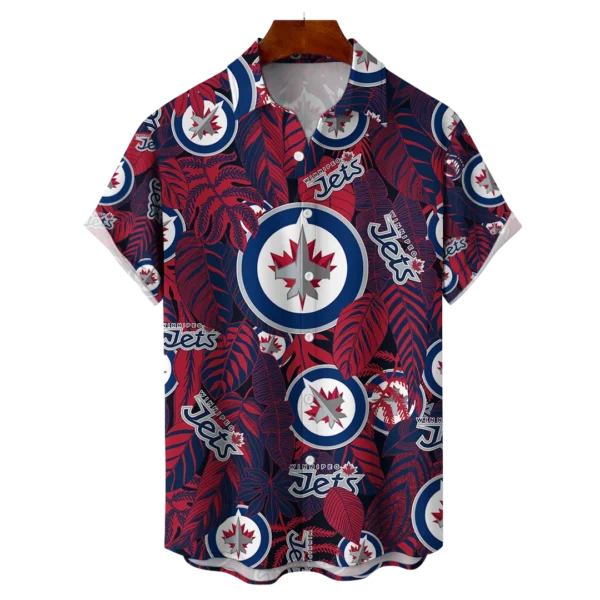 Winnipeg Jets NHL Hawaiian Tropical Leaves Shirt