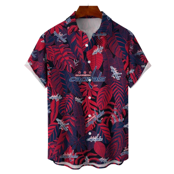 Washington Capitals NHL Hawaiian Tropical Leaves Shirt