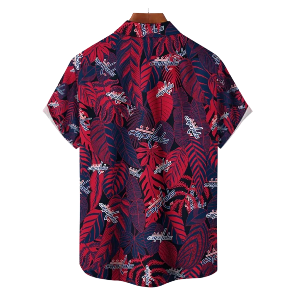 Washington Capitals NHL Hawaiian Tropical Leaves Shirt - Image 2