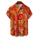 Calgary Flames NHL Hawaiian Tropical Leaves Shirt