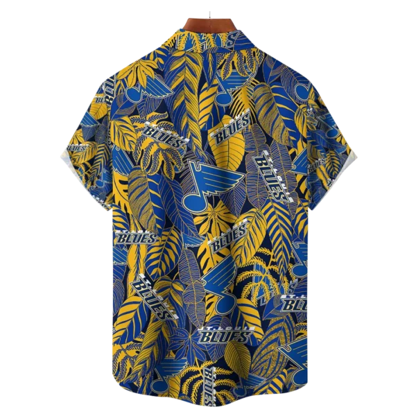 St Louis Blues NHL Hawaiian Tropical Leaves Shirt - Image 2