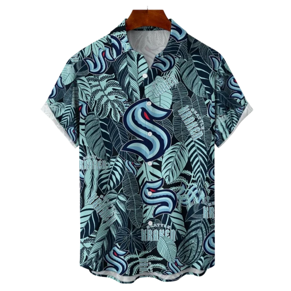 Seattle Kraken NHL Hawaiian Tropical Leaves Shirt