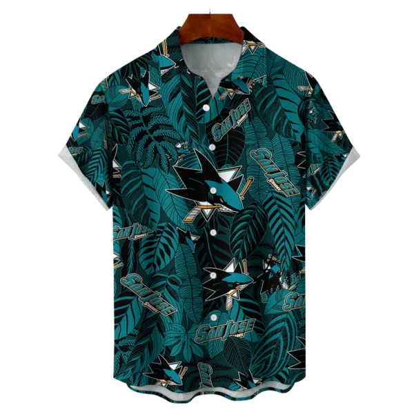 San Jose Sharks NHL Hawaiian Tropical Leaves Shirt