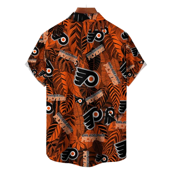 Philadelphia Flyers NHL Hawaiian Tropical Leaves Shirt - Image 2
