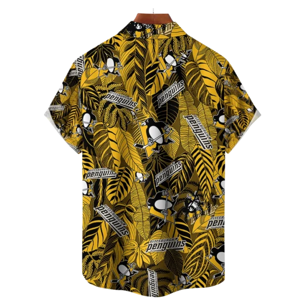 Pittsburgh Penguins NHL Hawaiian Tropical Leaves Shirt - Image 2