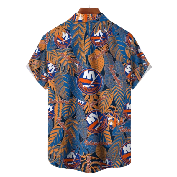 New York Islanders NHL Hawaiian Tropical Leaves Shirt - Image 2