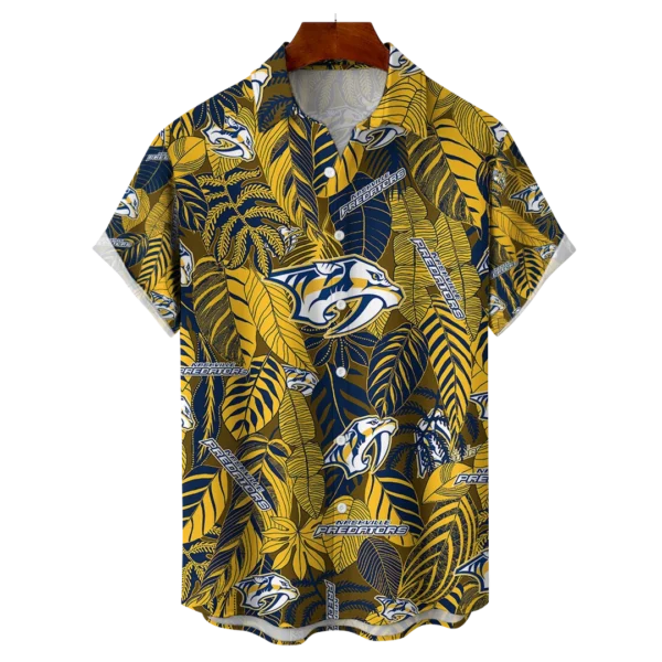 Nashville Predators NHL Hawaiian Tropical Leaves Shirt