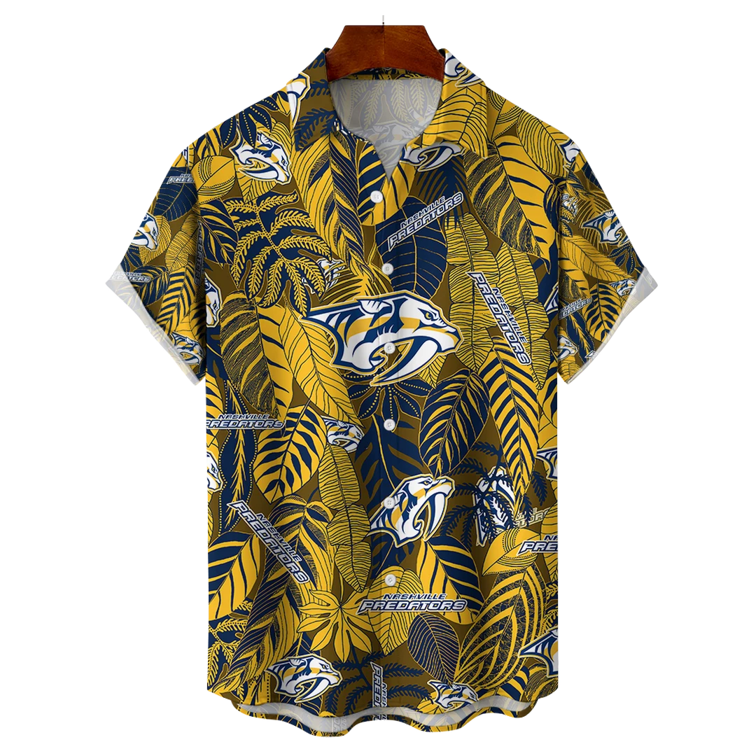 Nashville Predators NHL Hawaiian Tropical Leaves Shirt