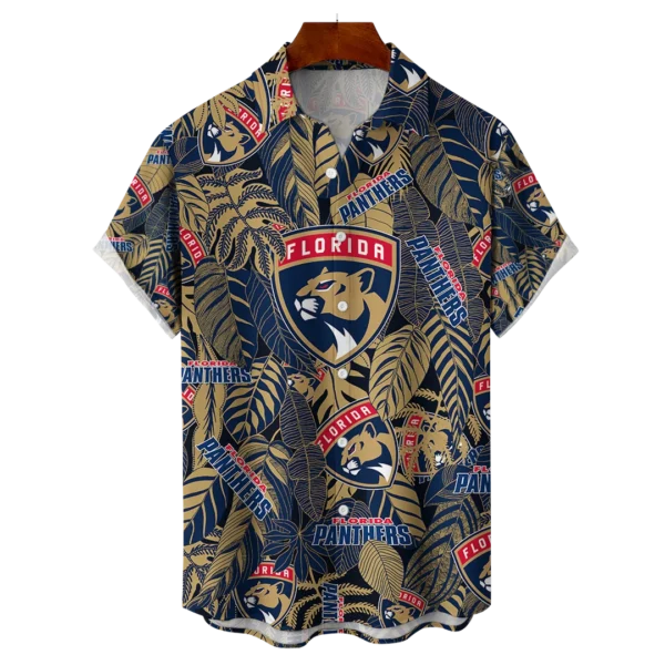 Florida Panthers NHL Hawaiian Tropical Leaves Shirt