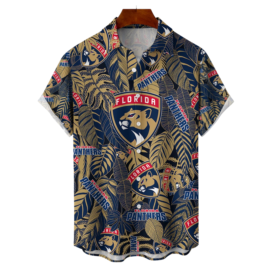 Florida Panthers NHL Hawaiian Tropical Leaves Shirt