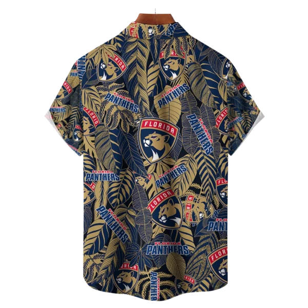 Florida Panthers NHL Hawaiian Tropical Leaves Shirt - Image 2
